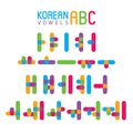 Korean alphabet set in flat style Royalty Free Stock Photo