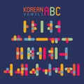 Korean alphabet set in flat style