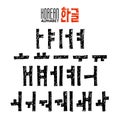 Korean alphabet set in hand drawn style