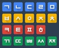 Korean alphabet set Royalty Free Stock Photo