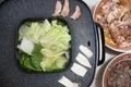 Korean barbecue with electric BBQ grill in Thai Style Royalty Free Stock Photo