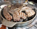 Korean Barbecue on Stones Royalty Free Stock Photo