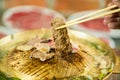 Korean barbecue or Yakiniku in japanese style Royalty Free Stock Photo