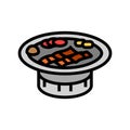 korean bbq grill cuisine color icon vector illustration Royalty Free Stock Photo