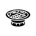 korean bbq grill cuisine glyph icon vector illustration Royalty Free Stock Photo