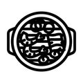 korean bbq grill cuisine line icon vector illustration Royalty Free Stock Photo