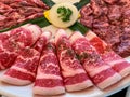 Korean beef barbecue grill sampler - brisket Royalty Free Stock Photo