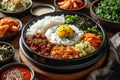 korean bibimbap with eggs