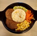 Korean bibimbap mixbowl full protein and vitamin