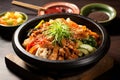 korean bibimbap in a traditional stone bowl