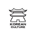 Korean building gate culture logo design vector graphic symbol icon illustration creative idea