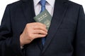 Korean businessman holding a Korean passport in hand Royalty Free Stock Photo