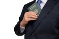 Korean businessman holding a Korean passport in hand Royalty Free Stock Photo