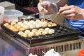 Korean chef cooking rice balls Royalty Free Stock Photo