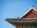 Korean style roof shape that is an ancient and beautiful architecture Royalty Free Stock Photo