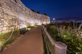 Korean cityscape at night at Naksan Park with Ancient Walls in Seoul, South Korea Royalty Free Stock Photo