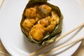 Korean codfish in banana leaves