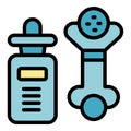 Korean cosmetics bottle icon vector flat