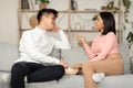 Korean Couple Flirting And Talking During Stay-At-Home Date Indoors Royalty Free Stock Photo