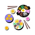 Korean cuisine abstract concept vector illustration.