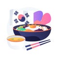 Korean cuisine abstract concept vector illustration