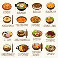 Korean food vector illustration set Royalty Free Stock Photo