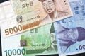 Korean currency Royalty Free Stock Photo