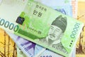 Korean Currency. Royalty Free Stock Photo