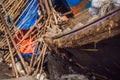 Korean fishing boats washed ashore at Tobizin Cape, Russian Island, Vlaivostok