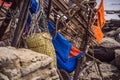 Korean fishing boats washed ashore at Tobizin Cape, Russian Island, Vlaivostok