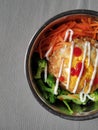 Korean food bibimbap with boiled vegetables and egg Royalty Free Stock Photo