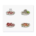 Korean food color icons Royalty Free Stock Photo