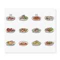 Korean food color icons Royalty Free Stock Photo