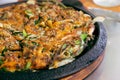 Korean food. Haemul-pajeon, Seafood and Green Onion Royalty Free Stock Photo