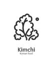 Korean Food Kimchi Sign Thin Line Icon Emblem Concept. Vector