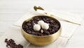 Patjuk or Red Bean Porridge Topped with Round Rice Cake, Eat at Winter Solstice Festival
