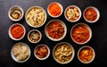 Korean food Pickled vegetables and Hot salads Royalty Free Stock Photo