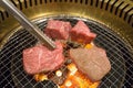 Korean food roasted meat, BBQ grill in korea style Royalty Free Stock Photo