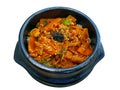 Korean food, stir fried pork with kimchi on rice. Royalty Free Stock Photo