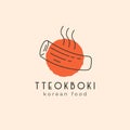 korean food tteokbokki logo vector minimalist illustration design, korean original food logo