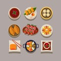 Korean food Vector Illustration Royalty Free Stock Photo