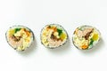 Korean gimbap rolls isolated on white background top view Royalty Free Stock Photo