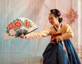 Korean girl during her performance in the Oriental Festival in Genoa, Italy