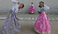 Seoul, Korea-May 17, 2017: Korean Girls Dressed in Traditional Hanbok