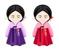 Korean girls in hanbok.