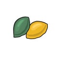 Korean Half Moon Rice Cakes doodle icon, vector color line illustration Royalty Free Stock Photo