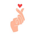 Korean hand with heart sign