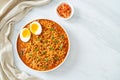 Korean instant noodles with egg