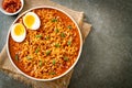 Korean instant noodles with egg