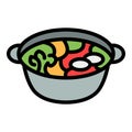 Korean kimchi icon vector flat